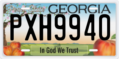 GA license plate PXH9940