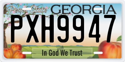 GA license plate PXH9947