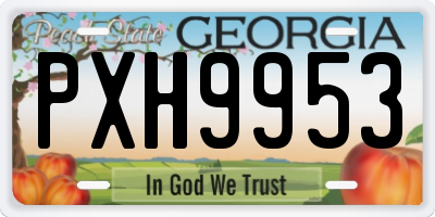 GA license plate PXH9953