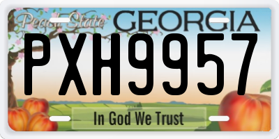 GA license plate PXH9957