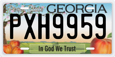 GA license plate PXH9959