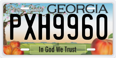 GA license plate PXH9960