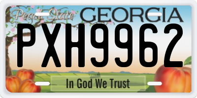 GA license plate PXH9962