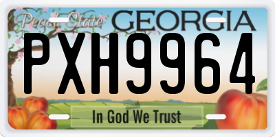 GA license plate PXH9964