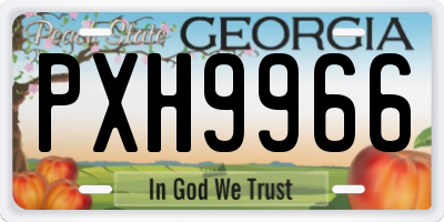 GA license plate PXH9966