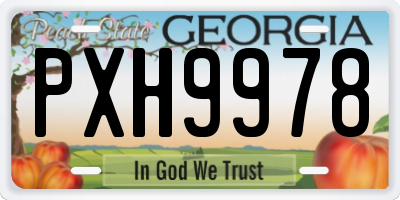 GA license plate PXH9978