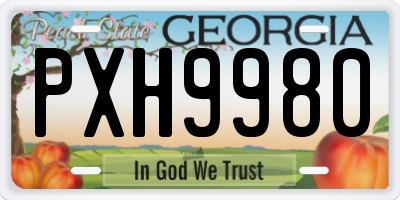 GA license plate PXH9980