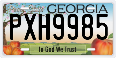GA license plate PXH9985