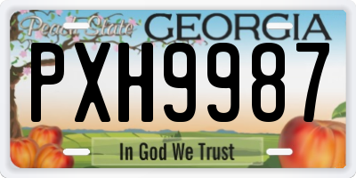 GA license plate PXH9987