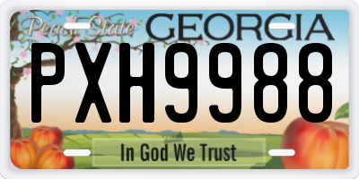 GA license plate PXH9988