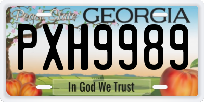 GA license plate PXH9989