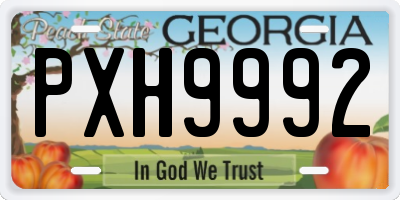 GA license plate PXH9992