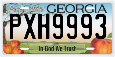 GA license plate PXH9993