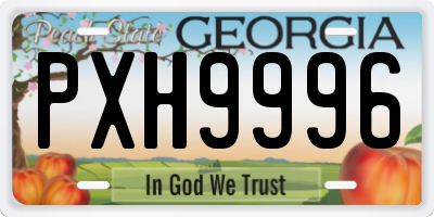 GA license plate PXH9996
