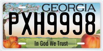 GA license plate PXH9998