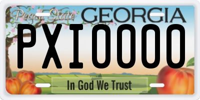 GA license plate PXI0000
