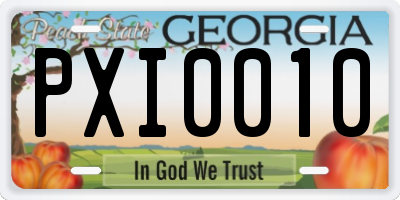 GA license plate PXI0010