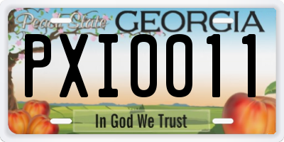GA license plate PXI0011