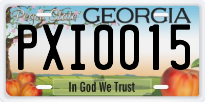 GA license plate PXI0015