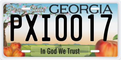 GA license plate PXI0017