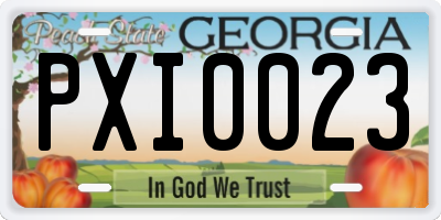 GA license plate PXI0023