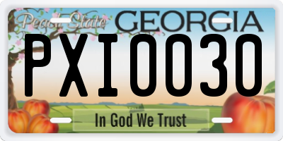 GA license plate PXI0030