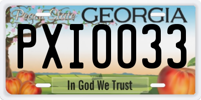 GA license plate PXI0033