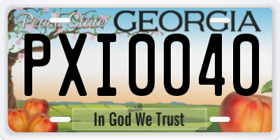 GA license plate PXI0040