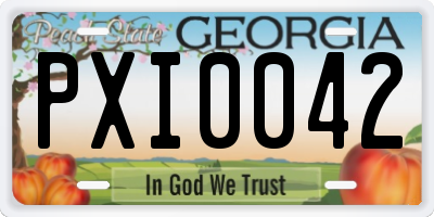 GA license plate PXI0042