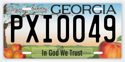 GA license plate PXI0049