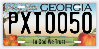 GA license plate PXI0050