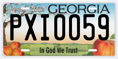 GA license plate PXI0059