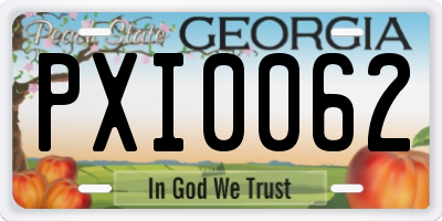GA license plate PXI0062