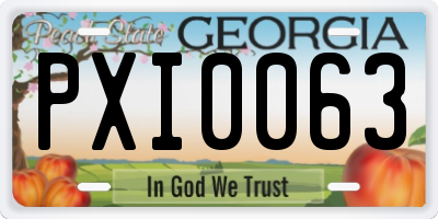 GA license plate PXI0063