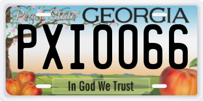 GA license plate PXI0066