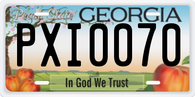 GA license plate PXI0070