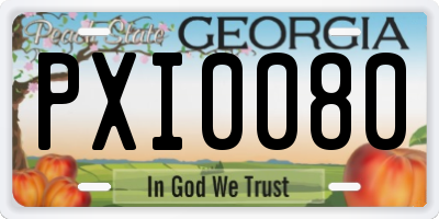 GA license plate PXI0080