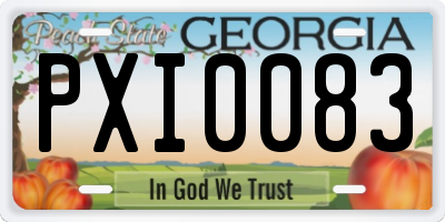 GA license plate PXI0083