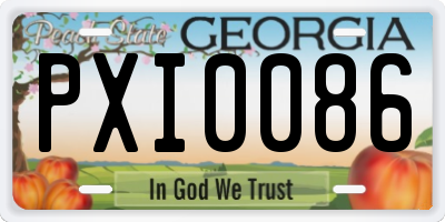 GA license plate PXI0086