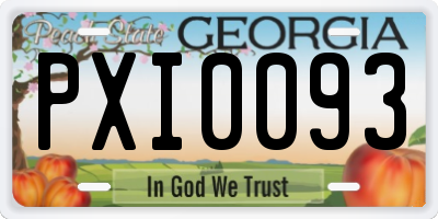 GA license plate PXI0093