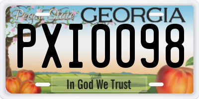 GA license plate PXI0098