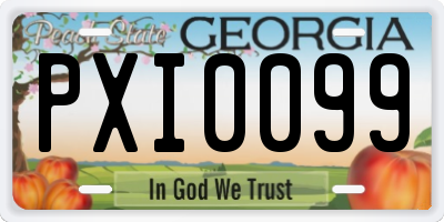 GA license plate PXI0099