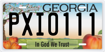 GA license plate PXI0111