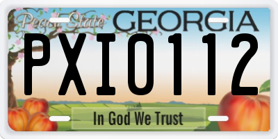 GA license plate PXI0112