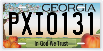 GA license plate PXI0131