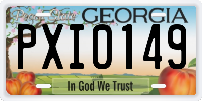 GA license plate PXI0149