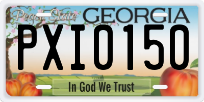 GA license plate PXI0150