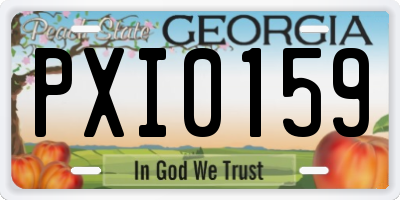 GA license plate PXI0159