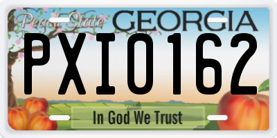 GA license plate PXI0162