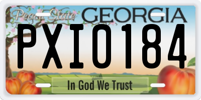 GA license plate PXI0184